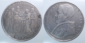 ROMA - Stato Pontificio. Gregorio XVI (1831-1846). Scudo 1° tipo 1831 anno I. Ag (25,95 g - 38 mm). Gig. 61. MB da montatura