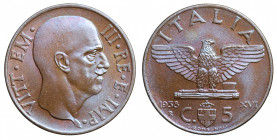 REGNO D'ITALIA. Vittorio Emanuele III. 5 centesimi 1938 Roma. FDC *segni di contatto