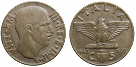 REGNO D'ITALIA. Vittorio Emanuele III. 5 centesimi 1943 Roma. qSPL *conio stanco
