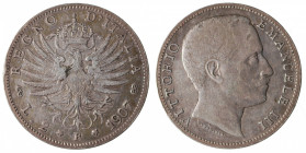 REGNO D'ITALIA. Vittorio Emanuele III. 2 lire 1907 AG (9,86 g). BB+ colpetto al bordo