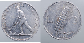 REPUBBLICA ITALIANA. 2 lire 1946 "Spiga". Rara. qBB