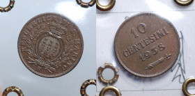 SAN MARINO. 10 centesimi 1938. sigillata Collezione Pliniano Biella