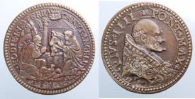 Pio IV (1559-1566). Medaglia Natività. AE (14,36 g - 31 mm). Riconio ottocentesco del Mazio. qSPL