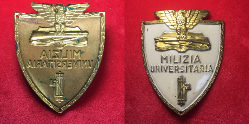 VENTENNIO FASCISTA (1922-1943). Milizia Universitaria. Distintivo da braccio (55...