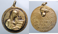 CARABINIERI. Medaglia Virgo Fidelis Patrona dei Carabinieri. AE dorato (13,5 g - 31,8 mm). BB