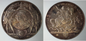 GENOVA. Medaglia Cristoforo Colombo, le 5 oncie d'argento. Ag (155 g - 65 mm). FDC