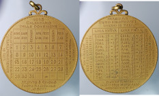 Medaglia Calendario 1915. AE dorato (18,1 g - 42mm). SPL-FDC