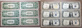 STATI UNITI. 1 Dollar serie 1935. Lotto di 6 banconote con varietà di serie o firme. BB