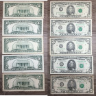STATI UNITI. 5 Dollars serie 1995. Lotto di 5 banconote con varietà di serie o firme. MB-FDS
