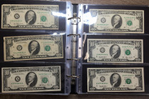 STATI UNITI. 10 Dollars (1977-1995). Lotto di 6 banconote con varietà di serie o firme. BB