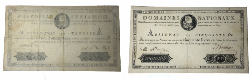 Francia. Assignat 50 Livres 1790.