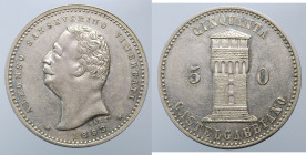 CASTELGABBIANO. Alfonso Sanseverino Vimercati. Gettone da 50 centesimi 1893. CuNi (6,92g - 27,2mm). Raro. SPL