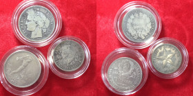 ESTERE - CUBA, RUSSIA, FRANCIA. Lotto di 3 monete in argento. MB-BB