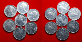 Repubblica Italiana. Lotto di 7 monete in Italma da 1 lira 1949. Conservazioni medie SPL-FDC
