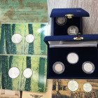 REPUBBLICA ITALIANA. Lotto monete commemorative in argento (Dittico 1989 Proof Scooperta dell'America in cofanetto; trittico 1993 Banca d'Italia in co...