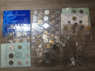 REPUBBLICA ITALIANA. Lotto serie divisionali di zecca (1968, 1970 x2, 1982, 1989, 1990, 1992, 1998) di alcune serie manca il cartoncino, monete tutte ...