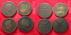 ZECCHE ITALIANE - NAPOLI. Lotto di 4x 10 Tornesi (1817,1831,1839,1859). MB-BB