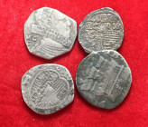 ZECCHE ITALIANE - NAPOLI. Vicereame. Lotto di 4 monete in argento, tosate da catalogare. MB