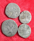ZECCHE ITALIANE - NAPOLI. Vicereame. Lotto di 4 monete in argento, tosate da catalogare. MB