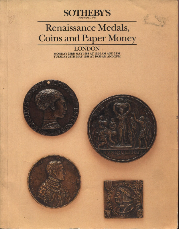 SOTHEBY'S. Italian Renaissance medals, ancient, english and foreign coins. Londo...