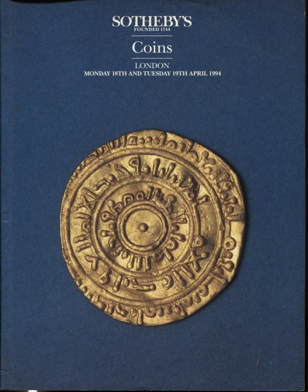 SOTHEBY’S. - London, 18 – April, 1994. Coins and historical medals.. pp. 68, nn....