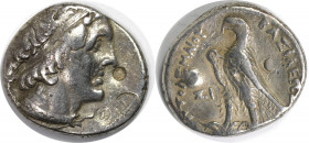 Griechische Münzen, AEGYPTUS. Königreich der Ptolemäer, Ptolemaios II. (285-246 v. Chr). AR Tetradrachme, Sidon (13,77 g). Vs.: Leiter Ptolemäus r. Di...