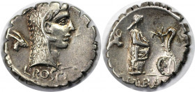 Römische Münzen, MÜNZEN DER RÖMISCHEN REPUBLIK. Später-Denarius-Münzen (ca. 154-41 v. Chr.) - L. Roscius Fabatus - AR Denar (Serratus) (Rom 59 v. Chr....