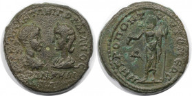 Römische Münzen, MÜNZEN DER RÖMISCHEN KAISERZEIT. Moesia Inferior, Tomis. Gordianus III. Pius und Tranquillina. Ae 28 (4 1/2 Assaria), 238-244 n. Chr....