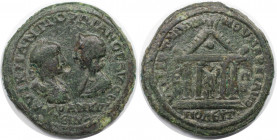 Römische Münzen, MÜNZEN DER RÖMISCHEN KAISERZEIT. Moesia Inferior, Marcianopolis. Gordianus III. Pius und Tranquillina. Ae 30, 238-244 n. Chr. (12.17 ...