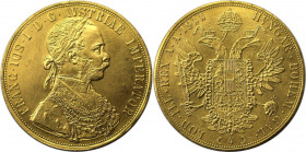 RDR – Habsburg – Österreich, KAISERREICH ÖSTERREICH. Franz Joseph I. (1848-1916). 4 Dukaten 1911, Wien. Gold. 13,89 g. Frühwald 1160. Sehr schön-vorzü...