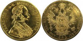 RDR – Habsburg – Österreich, KAISERREICH ÖSTERREICH. Franz Joseph I. (1848-1916). 4 Dukaten 1913, Wien. Gold. 13,89 g. Fruehwald 1162. Sehr schön...