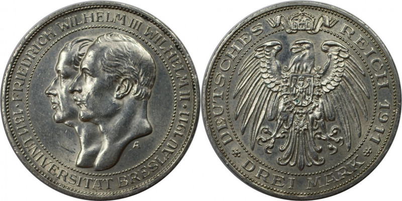 Deutsche Münzen und Medaillen ab 1871. REICHSSILBERMÜNZEN. Preußen. Wilhelm II. ...