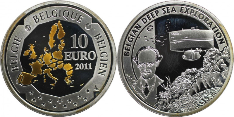 Europäische Münzen und Medaillen, Belgien / Belgium. Auguste Piccard. 10 Euro 20...