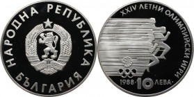 Europäische Münzen und Medaillen, Bulgarien / Bulgaria. Olympische Sommerspiele Seoul Korea - Sprinter. 10 Leva 1988. 18,75 g. 0.640 Silber. 0.39 OZ. ...