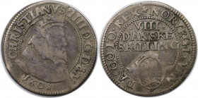 Europäische Münzen und Medaillen, Dänemark / Denmark. DÄNEMARK KÖNIGREICH. Christian IV. (1588-1648). 8 Skilling 1608, Kopenhagen. Münzmeister Nikolau...