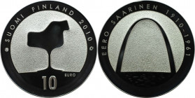 Europäische Münzen und Medaillen, Finnland / Finland. 100 Geburtstag von Eero Saarinen. 10 Euro 2010, Silber. KM 151. Polierte Platte