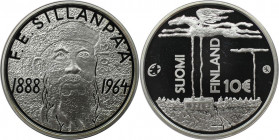 Europäische Münzen und Medaillen, Finnland / Finland. Frans Eemil Sillanpää. 10 Euro 2013, Silber. Polierte Platte