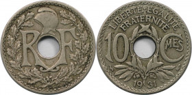 Europäische Münzen und Medaillen, Frankreich / France. 10 Centimes 1931. Kupfer-Nickel. KM 866a. Sehr schön-vorzüglich