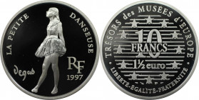 Europäische Münzen und Medaillen, Frankreich / France. Kleine Tänzerin. 10 Francs -1 1/2 Euro 1997. 22,22 g. 0.900 Silber. 0.64 OZ. KM 1292. Polierte ...