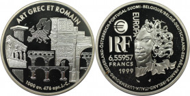 Europäische Münzen und Medaillen, Frankreich / France. Europäische Atr Styles - Griechische & Römische Art. 6.55957 Francs 1999. 22,20 g. 0.900 Silber...