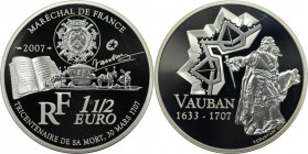 Europäische Münzen und Medaillen, Frankreich / France. 300. Todestag Vauban (1633 - 1707). 1 1/2 Euro 2007. 22,0 g. 0.900 Silber. 0.63 OZ. KM 1462. Po...