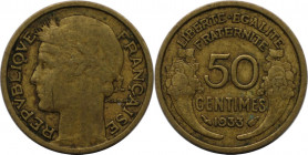 Europäische Münzen und Medaillen, Frankreich / France. 50 Centimes 1933. Morlon. Aluminium-Bronze. KM 894.1. Schön-sehr schön