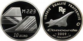 Europäische Münzen und Medaillen, Frankreich / France. 40. Jahrestag - Erster Flug der Concord. 10 Euro 2009, Silber. KM 1596. Polierte Platte