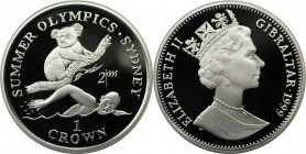 Europäische Münzen und Medaillen, Gibraltar. Olympische Sommerspiele 2000 - Sydney. 1 Crown 1999. 28,28 g. 0.925 Silber. 0.84 OZ. KM 789a. Polierte Pl...