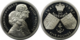 Europäische Münzen und Medaillen, Großbritannien / Vereinigtes Königreich / UK / United Kingdom. 50. Hochzeitstag von Königin Elizabeth II. Und Prinz ...