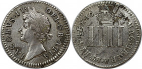Europäische Münzen und Medaillen, Großbritannien / Vereinigtes Königreich / UK / United Kingdom. James II. (1685-1688). 4 Pence 1687/6, Silber. KM 455...