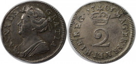 Europäische Münzen und Medaillen, Großbritannien / Vereinigtes Königreich / UK / United Kingdom. Anna (1702-1714). 2 Pence 1705, Silber. KM 513. Spink...