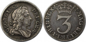 Europäische Münzen und Medaillen, Großbritannien / Vereinigtes Königreich / UK / United Kingdom. George I. (1714-1727). 3 Pence 1717, Silber. KM 551. ...