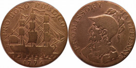 Europäische Münzen und Medaillen, Großbritannien / Vereinigtes Königreich / UK / United Kingdom. Ship Token. 1/2 Penny (Half Penny) 1794. Sehr schön...