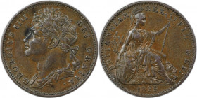 Europäische Münzen und Medaillen, Großbritannien / Vereinigtes Königreich / UK / United Kingdom. George IV. (1820-1830). Farthing 1825, Kupfer. KM 677...